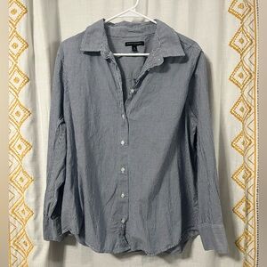 Banana Republic Women’s Navy Striped Button Down Shirt